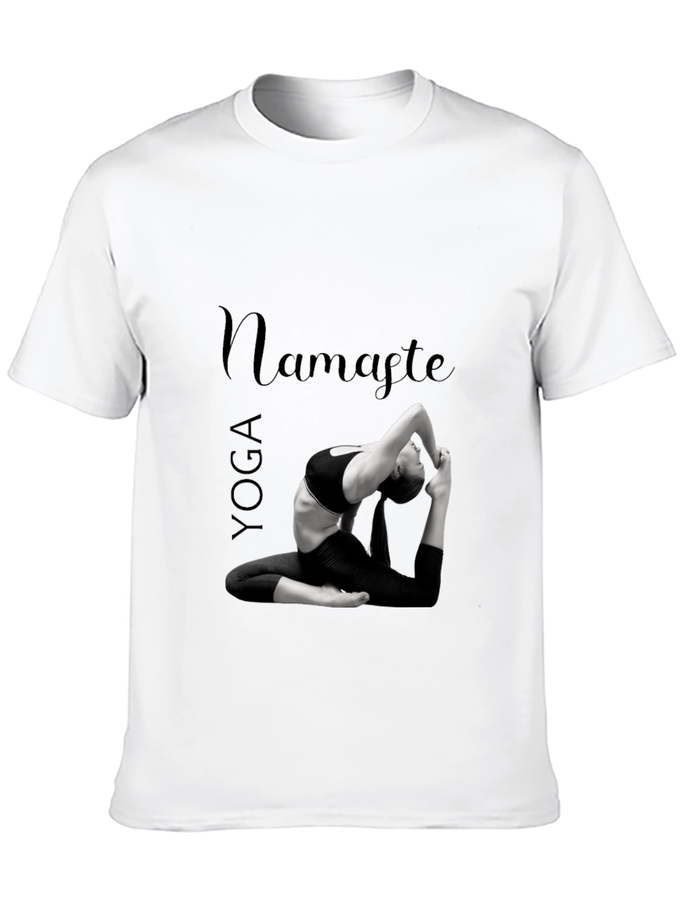 Yoga Namaste Graphic Print Black T-Shirt