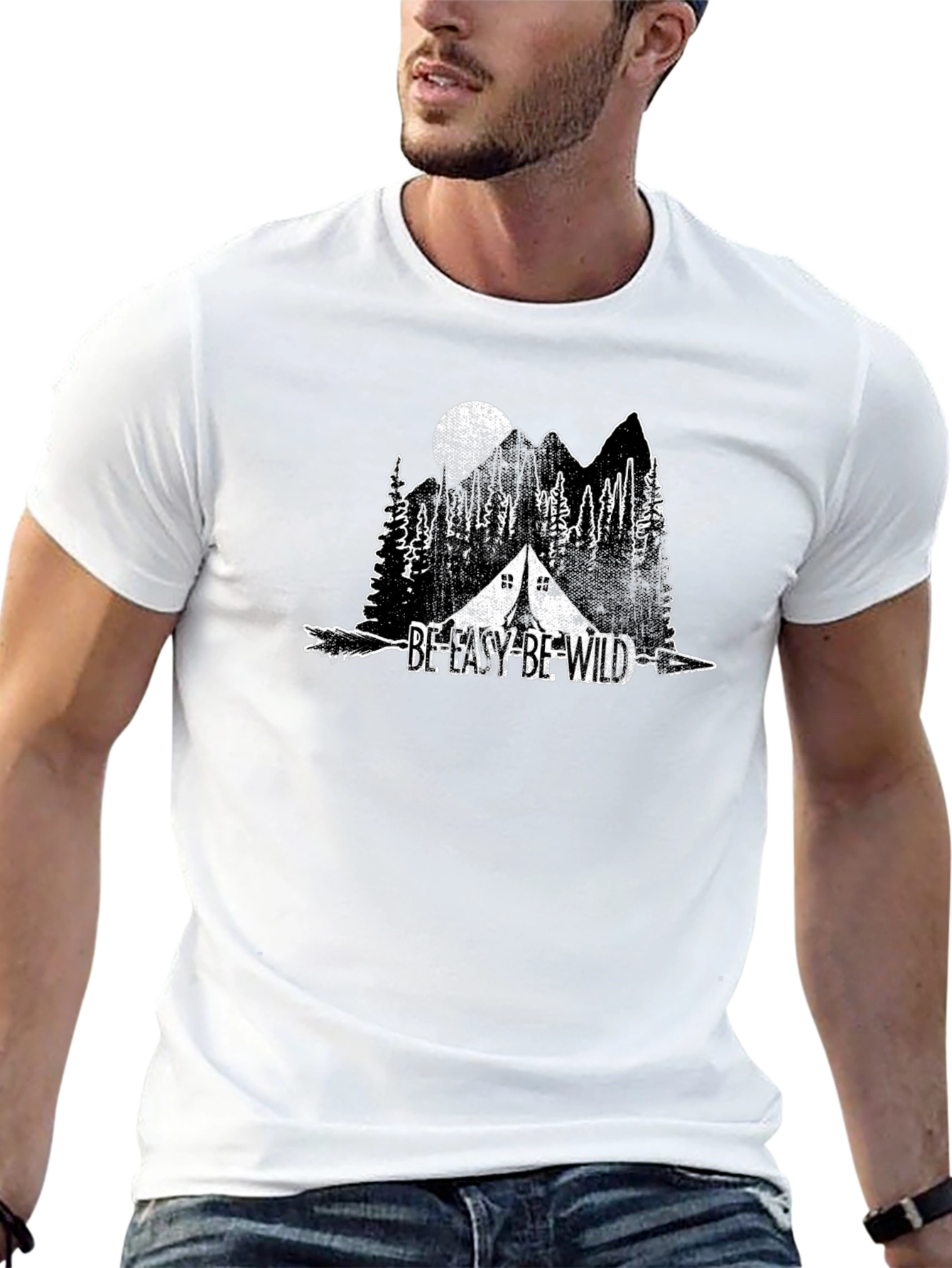 Be Easy Be Wild Black Graphic Tee
