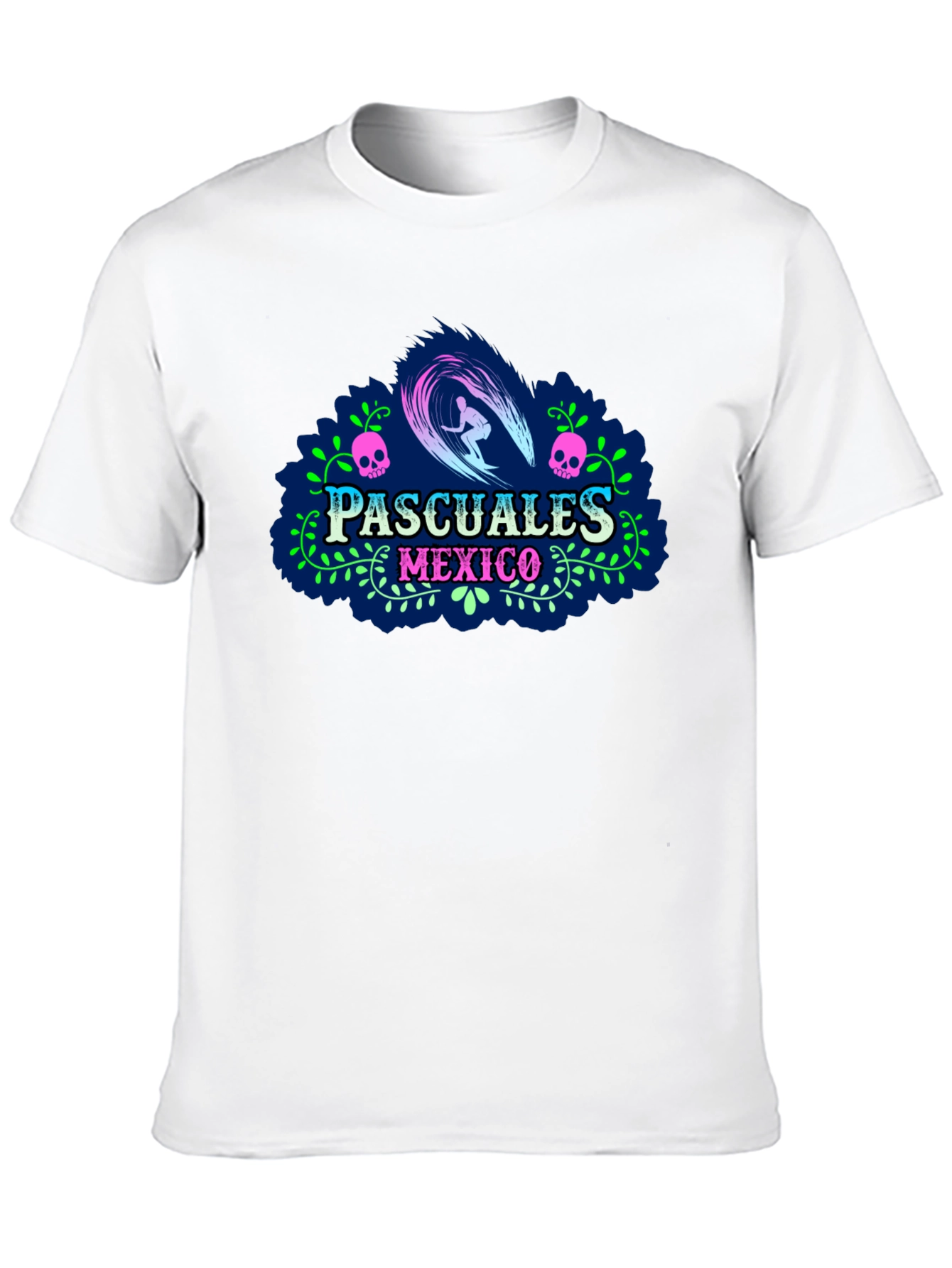 Pascuales Mexico Surfing Skull T-Shirt