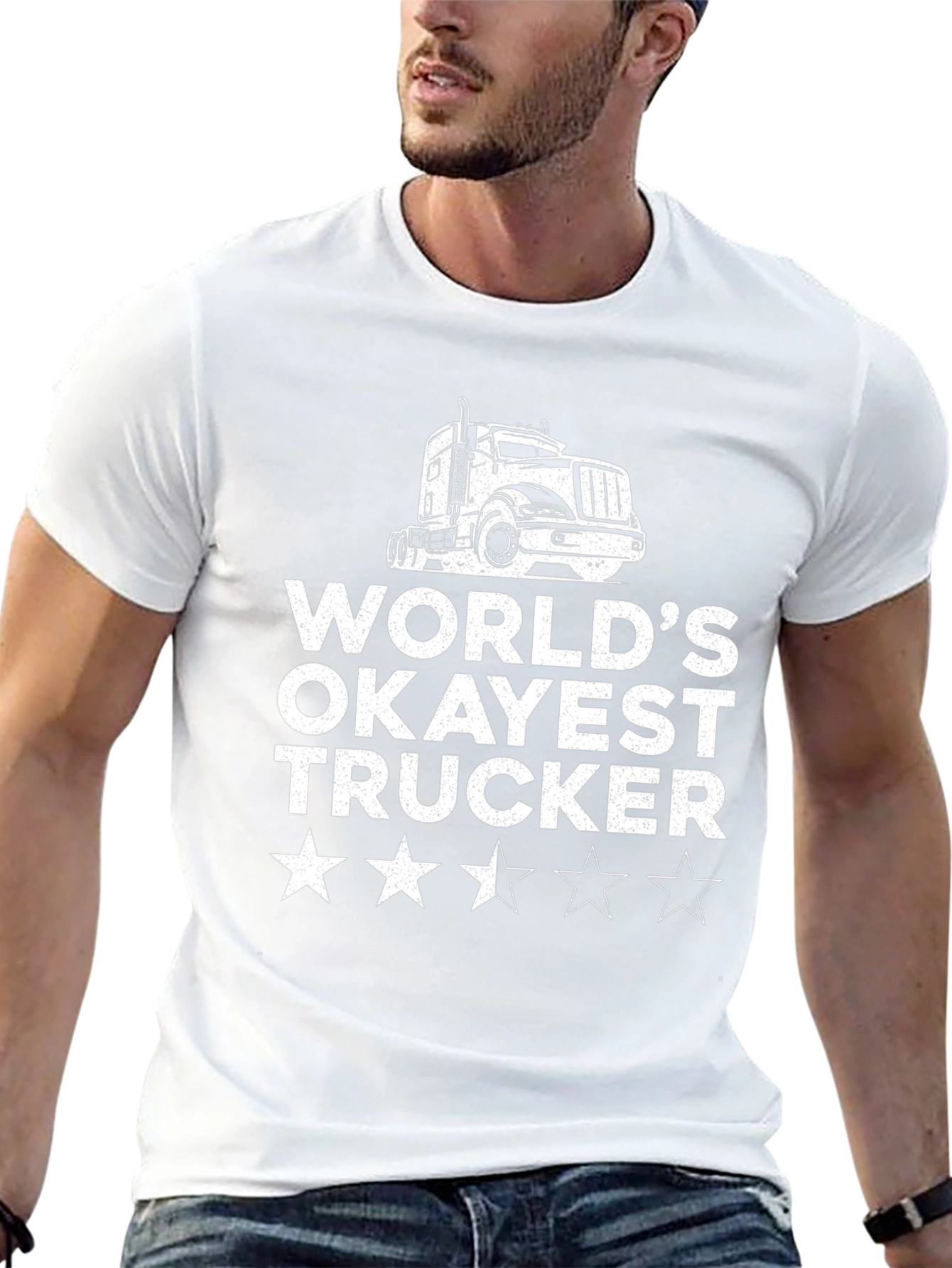 Worlds Okayest Trucker Black T-Shirt