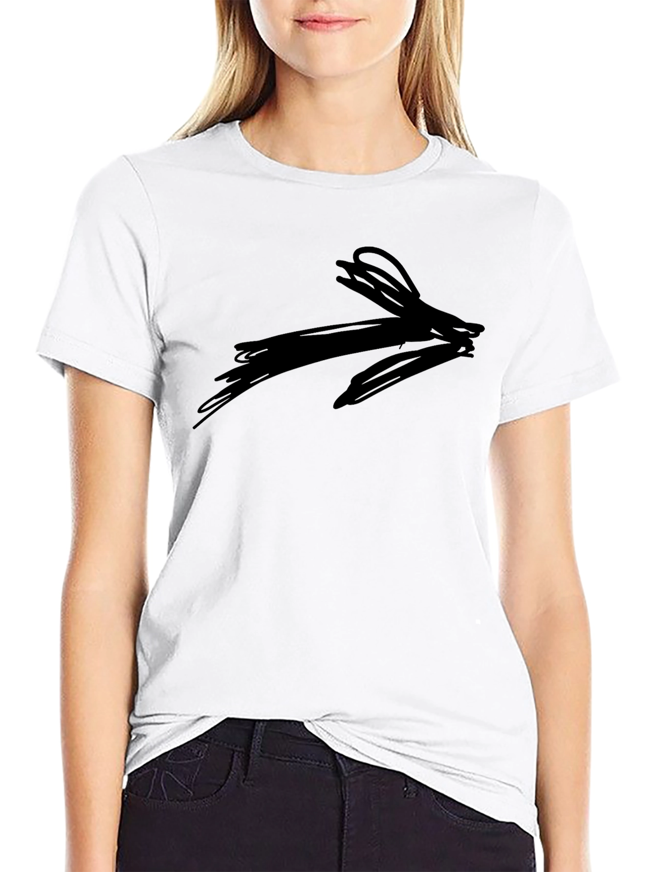 Abstract Arrow Graphic Tee - Black Casual Shirt