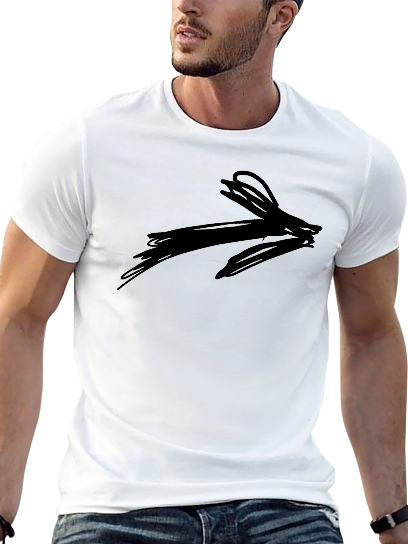 Abstract Arrow Graphic Tee - Black Casual Shirt