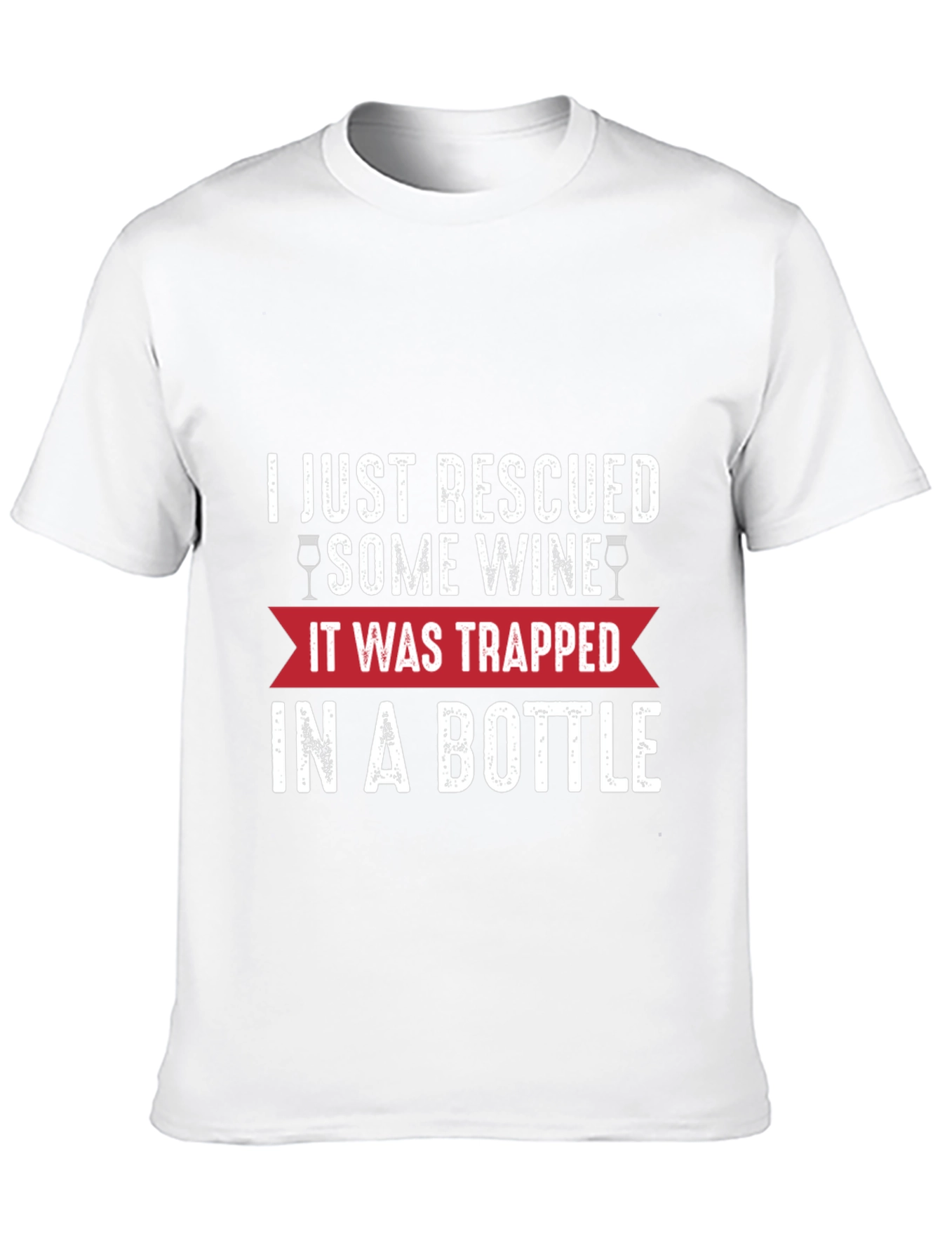 Rescued Wine Graphic Tee - Black Cotton Blend