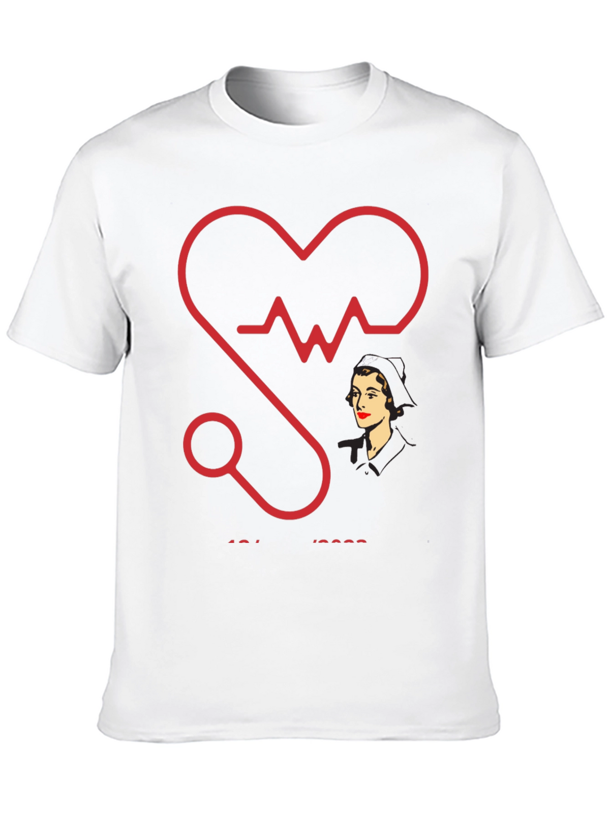 Nurse Heartbeat Stethoscope Graphic T-Shirt