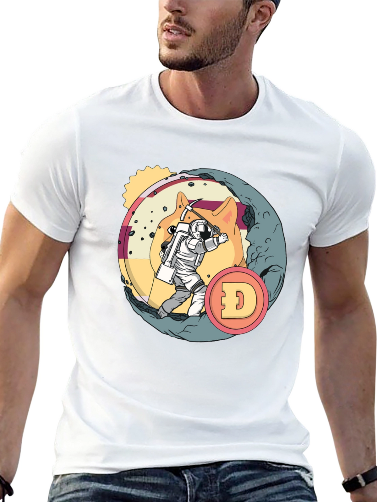 Dogecoin Mining T-Shirt - Crypto Astronaut