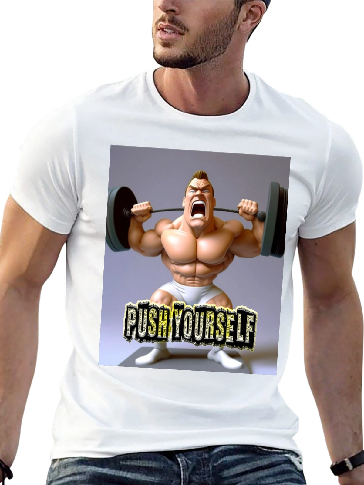 Push Yourself Gym Black T-Shirt