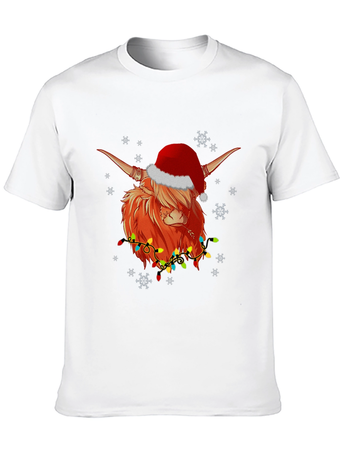 Festive Highland Cow Christmas T-Shirt