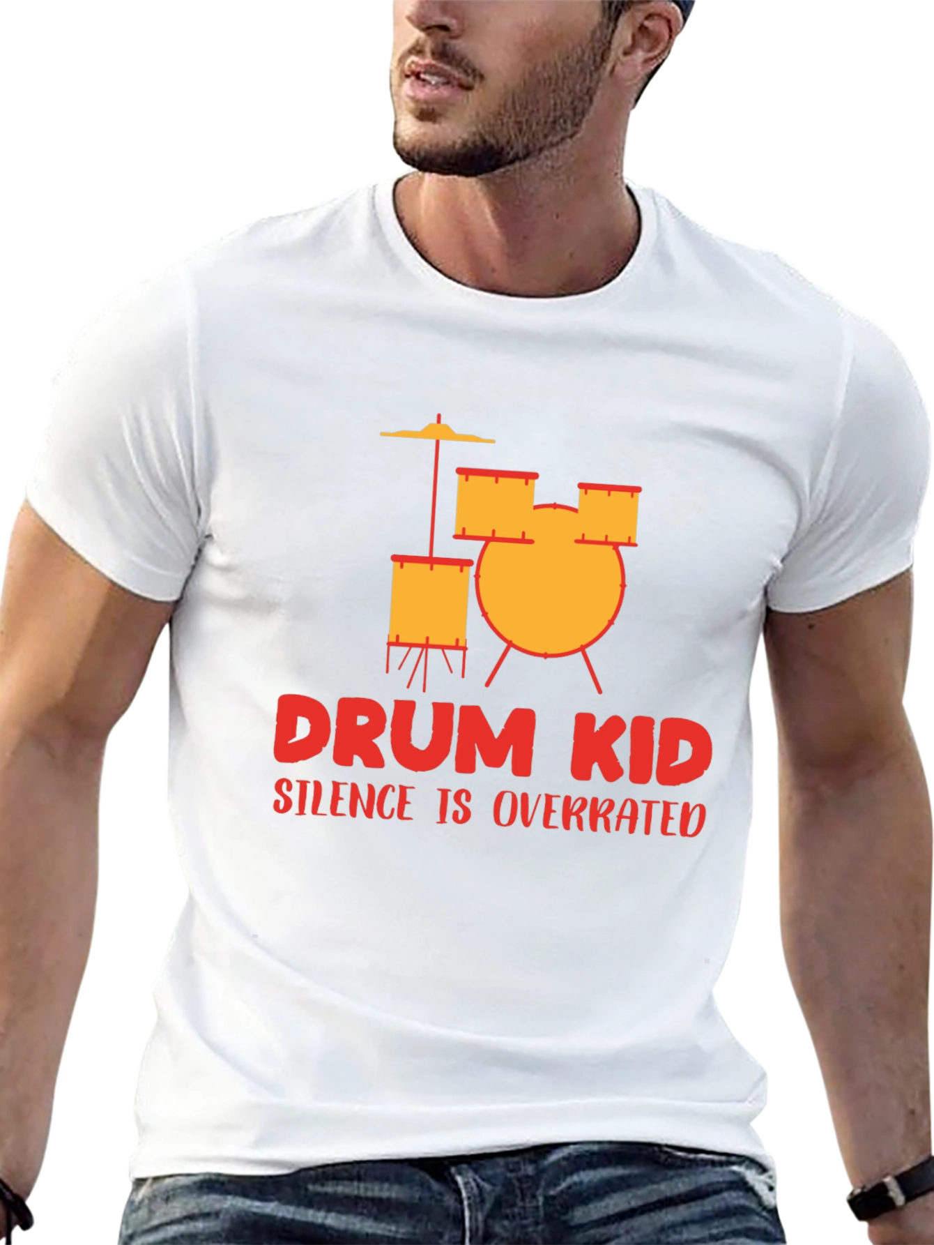 Drum Kid Silence Is Overrated Graphic Tee