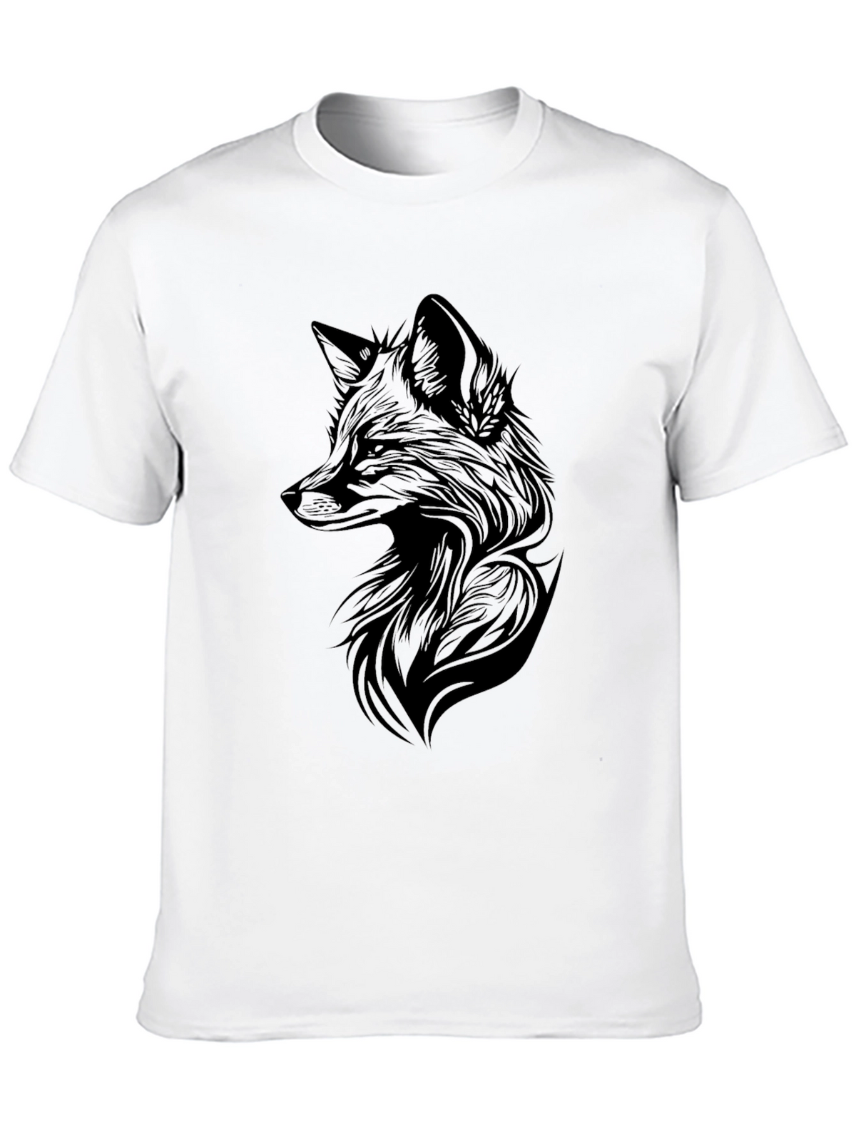 Fox Graphic Print Black T-Shirt