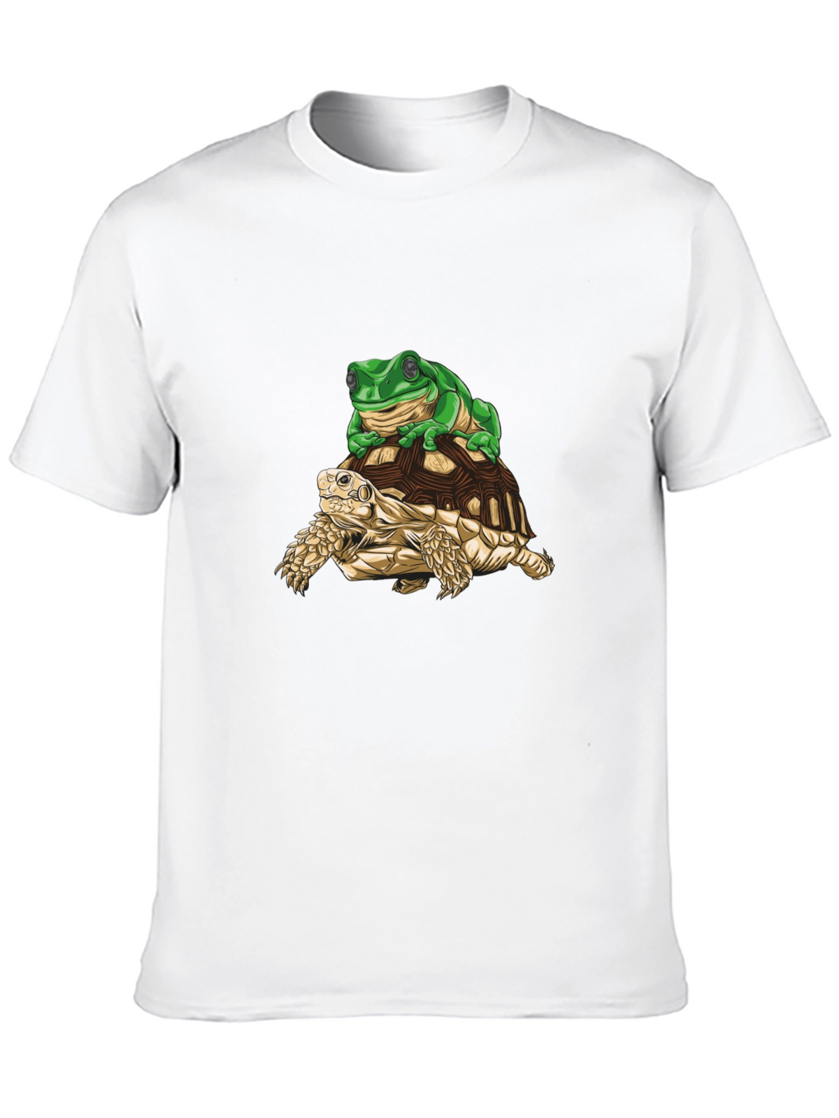 Frog Riding Turtle Graphic Tee - Black