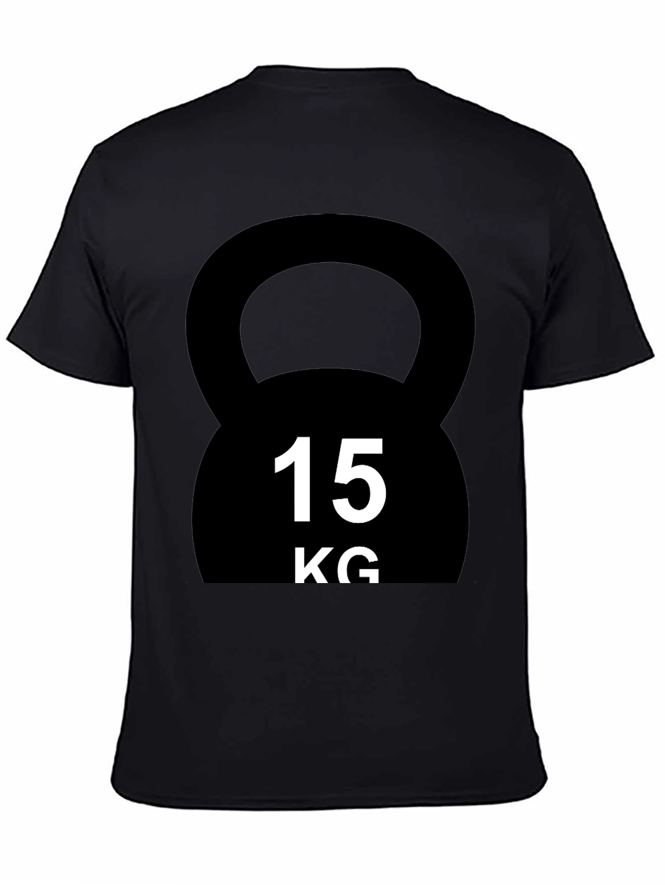 15KG Kettlebell Graphic T-Shirt - Black Fitness Tee