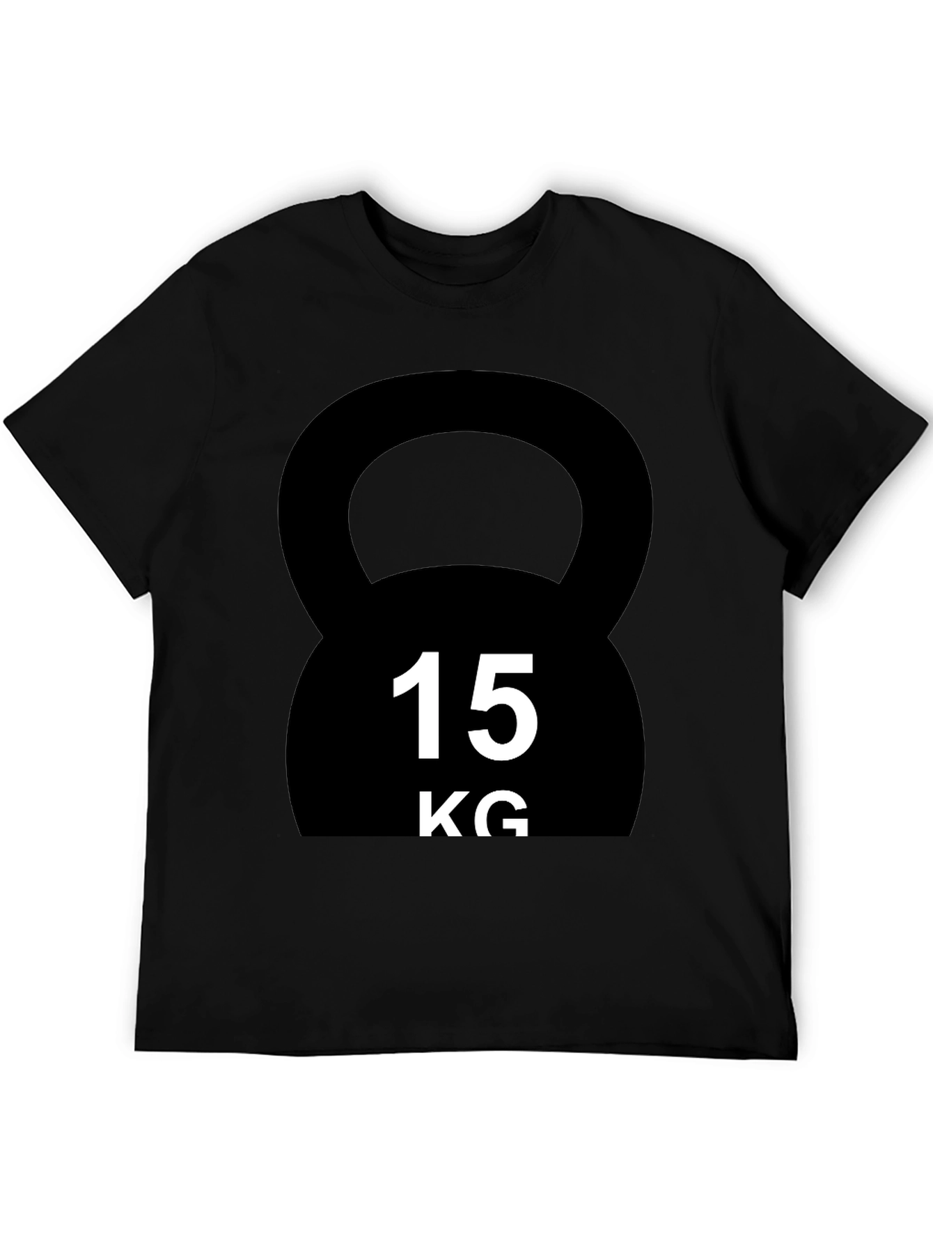 15KG Kettlebell Graphic T-Shirt - Black Fitness Tee