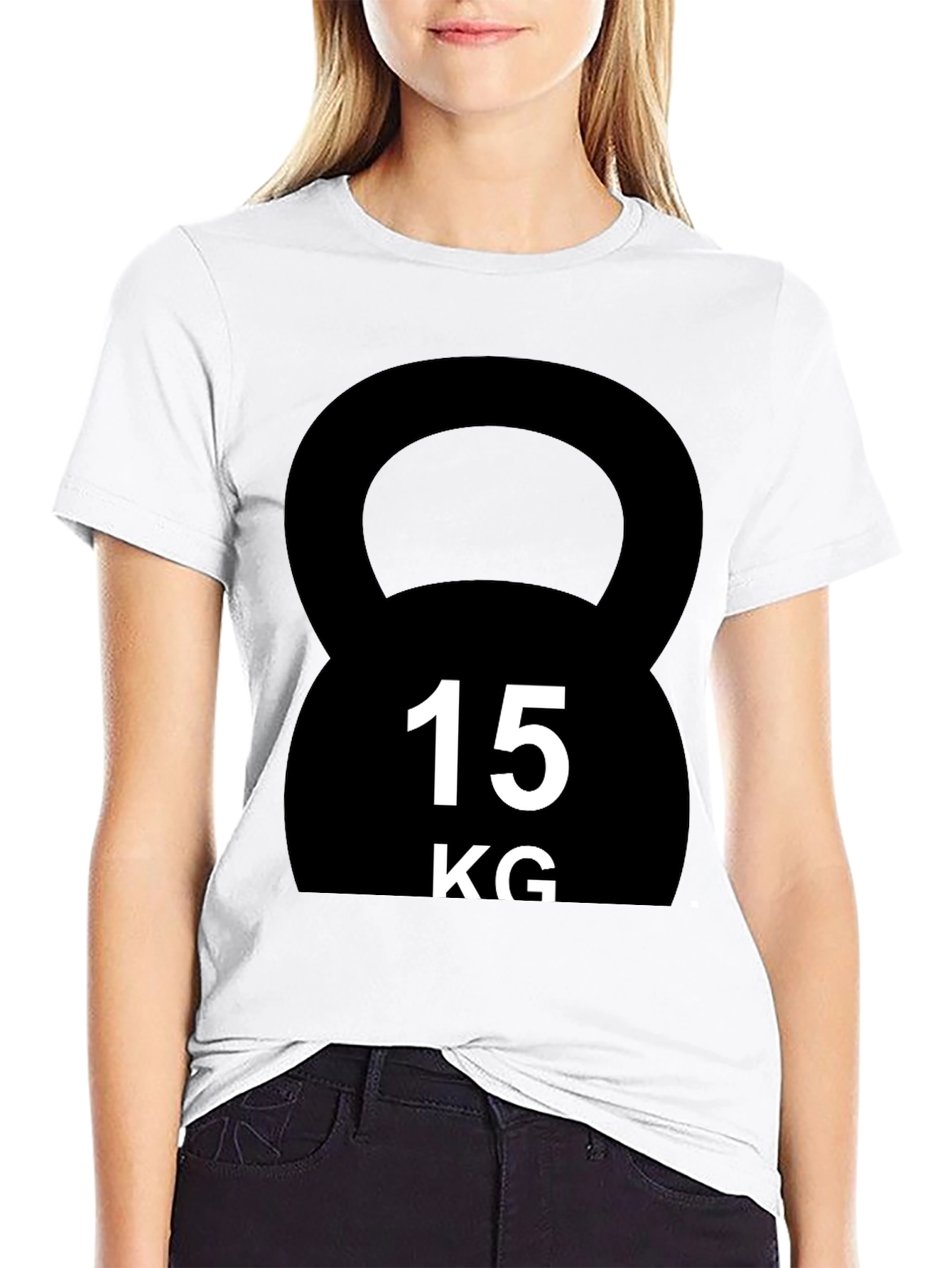15KG Kettlebell Graphic T-Shirt - Black Fitness Tee