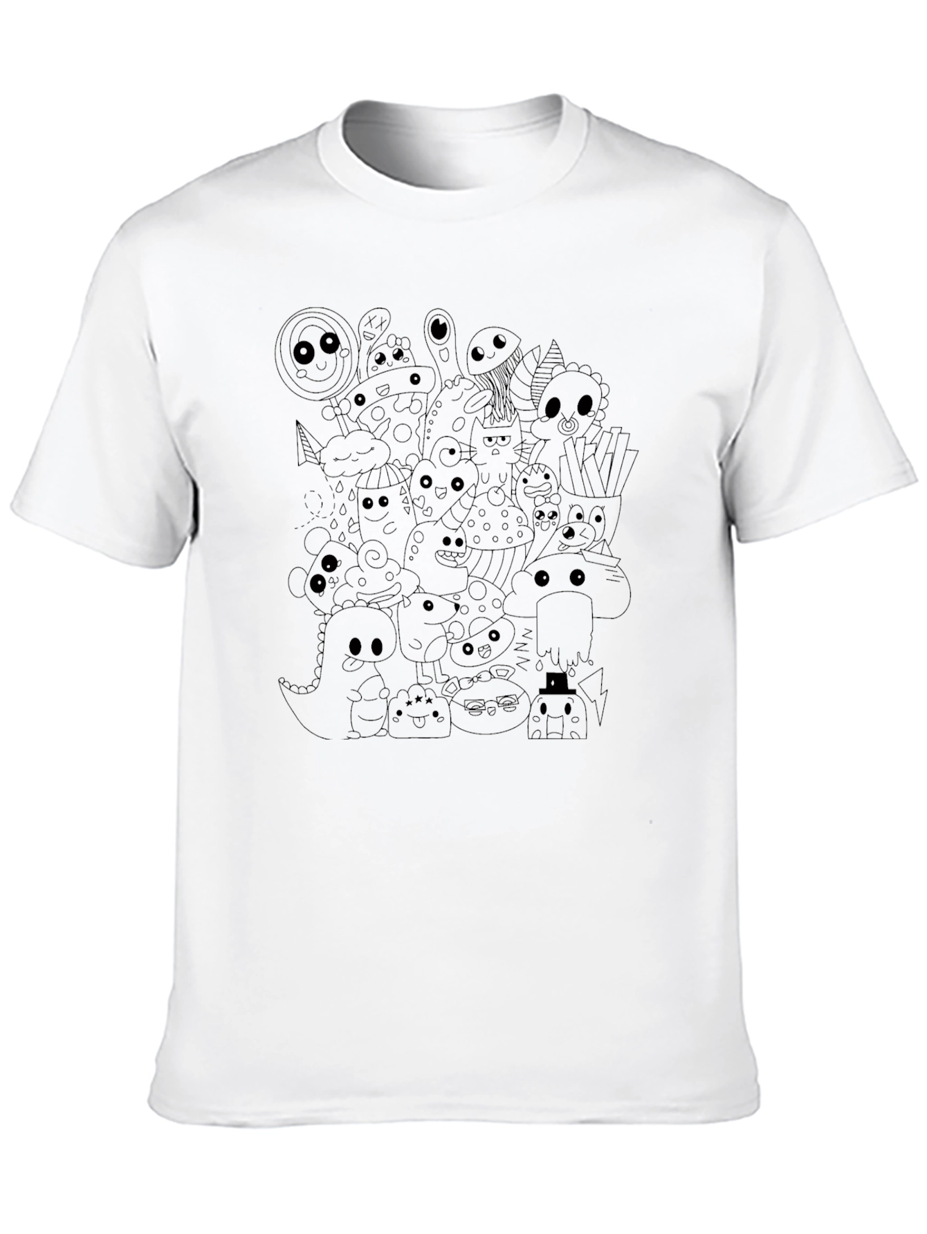 Doodle Monster Graphic Black T-Shirt
