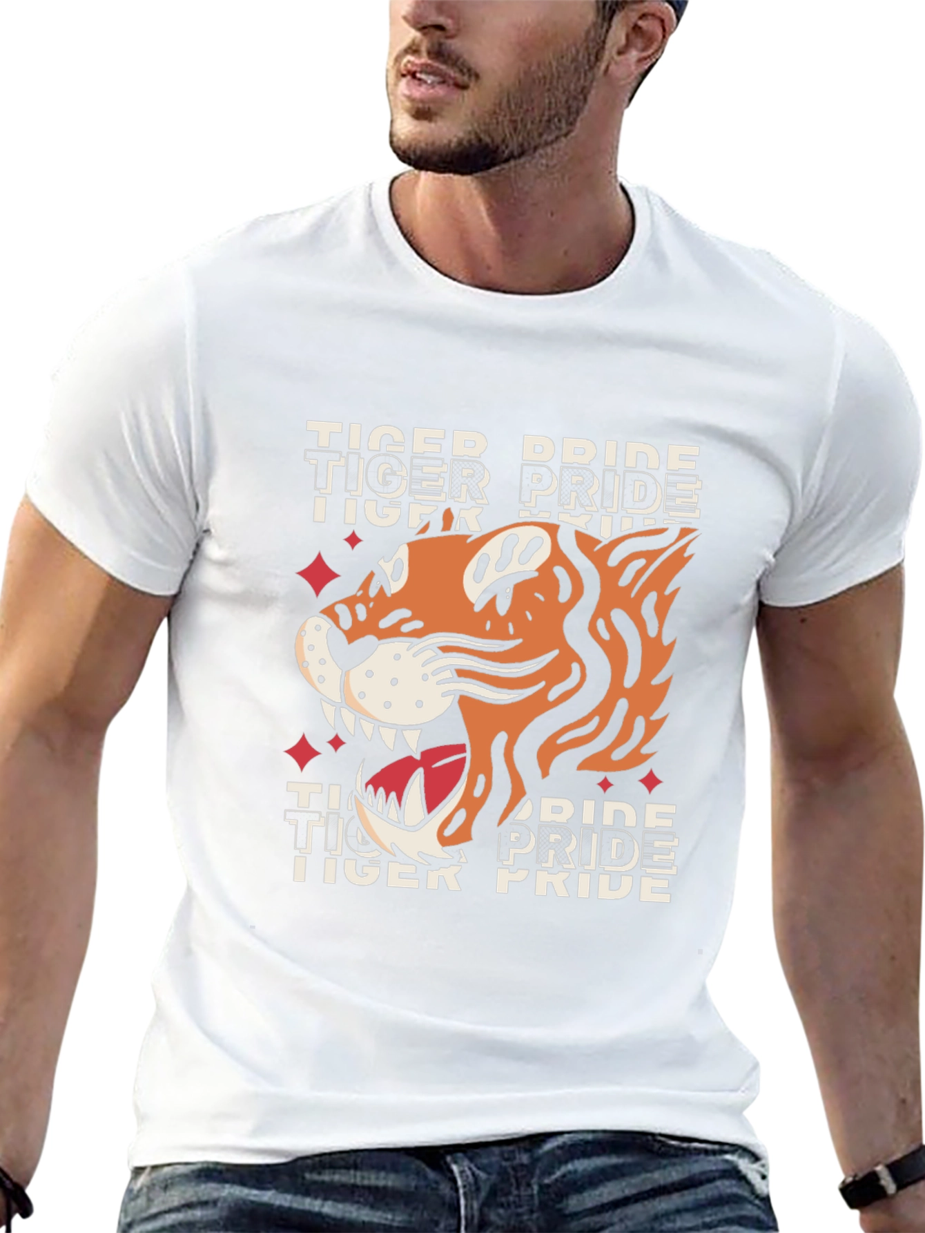 Tiger Pride Graphic Tee - Bold Animal Print