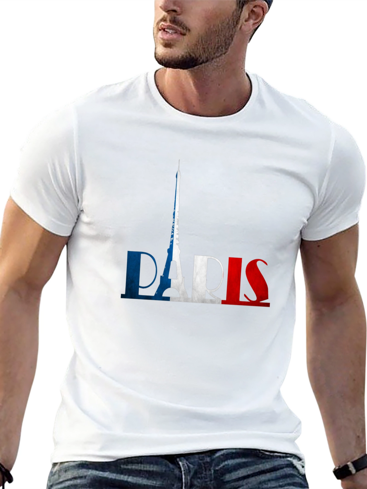 Paris France Flag Graphic Tee - Soft Cotton T-Shirt