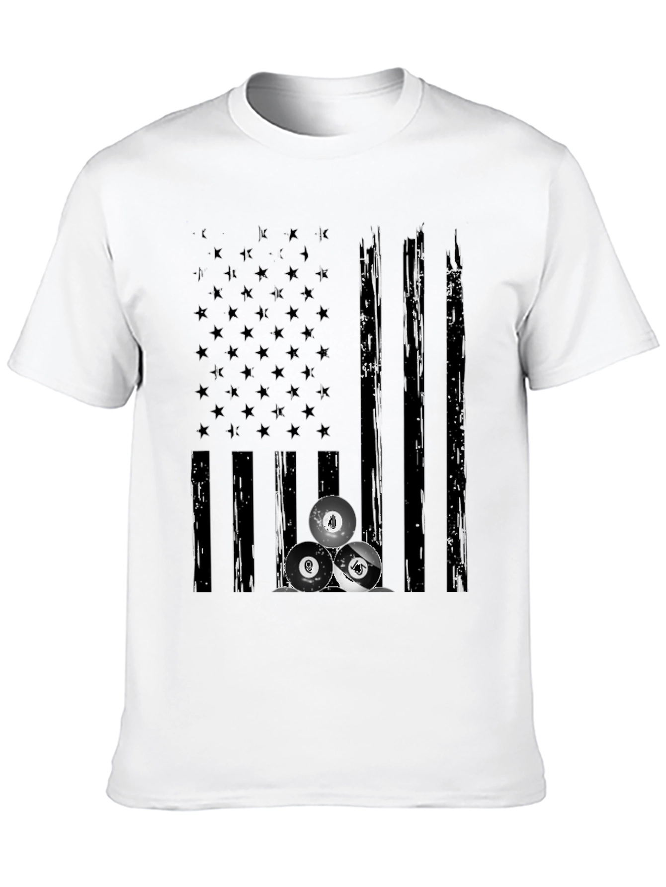 Billiards Flag Graphic Tee - Black