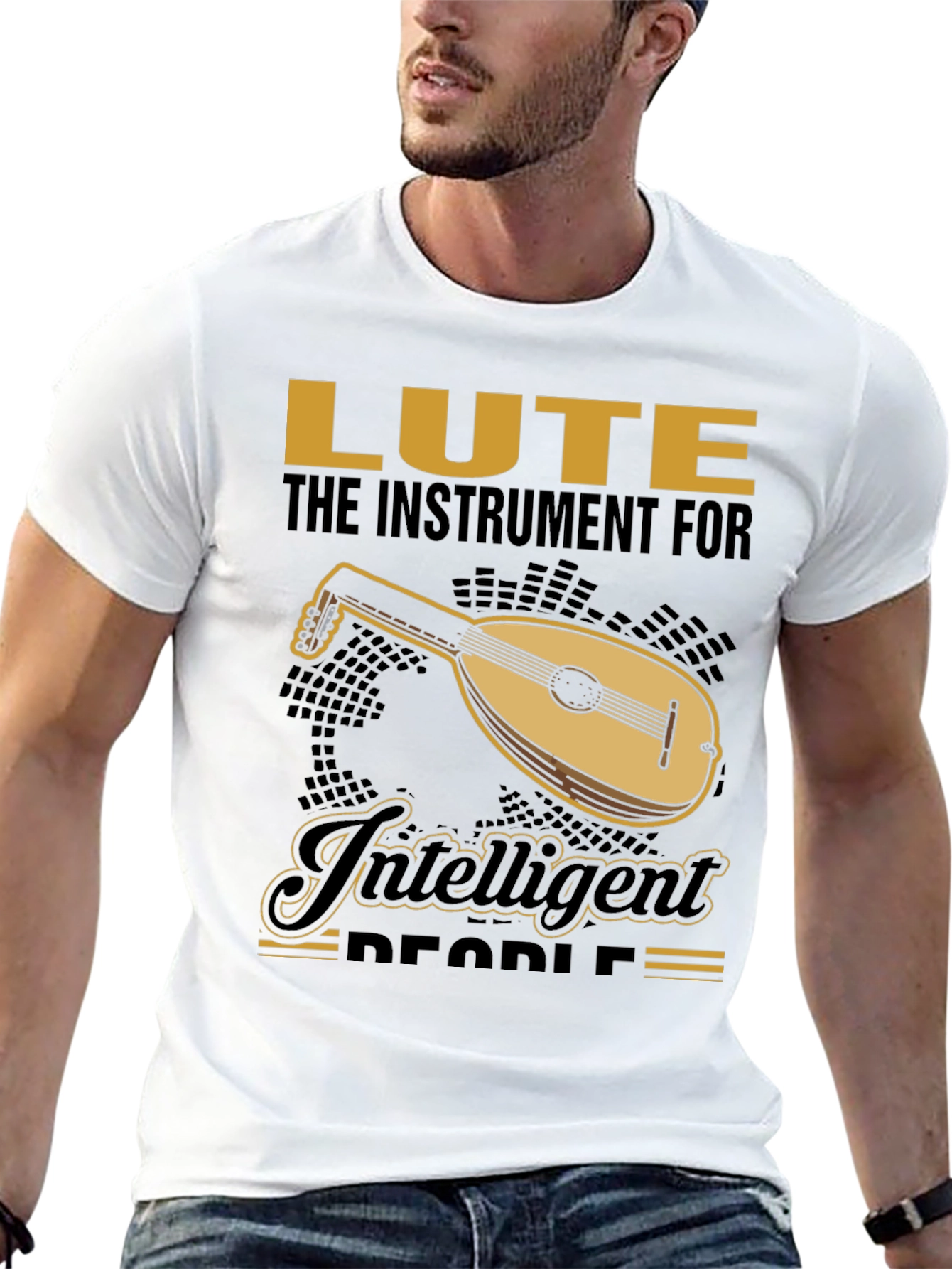 Lute Instrument Graphic Tee - For Intelligent People