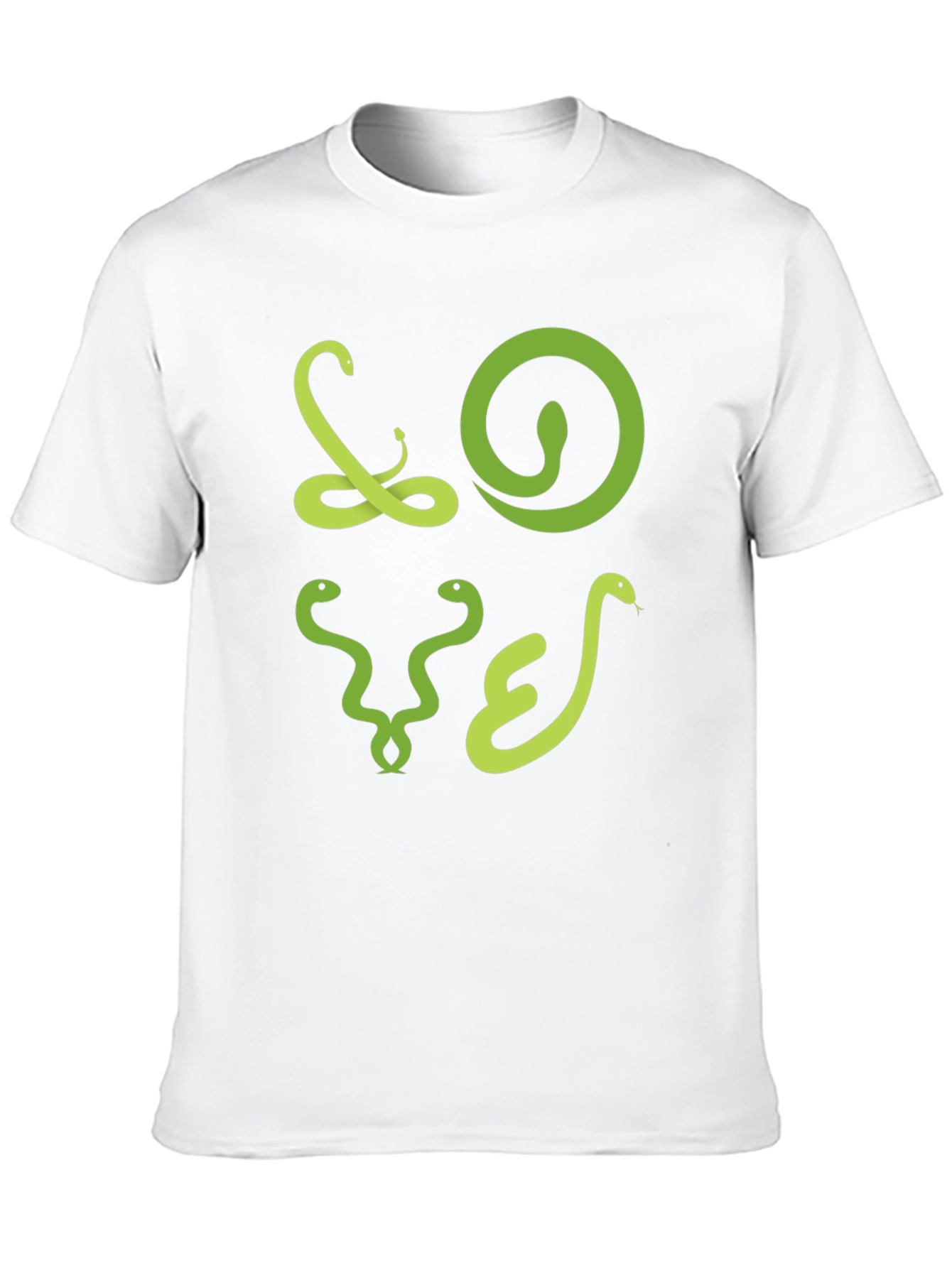 Snake Graphic Print Crew Neck Tee - Black