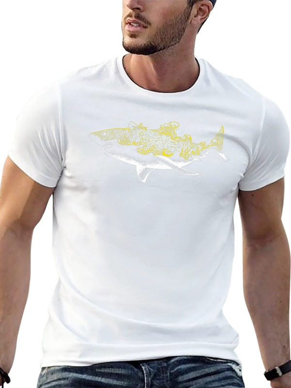 Shark Wave Graphic Black T-Shirt