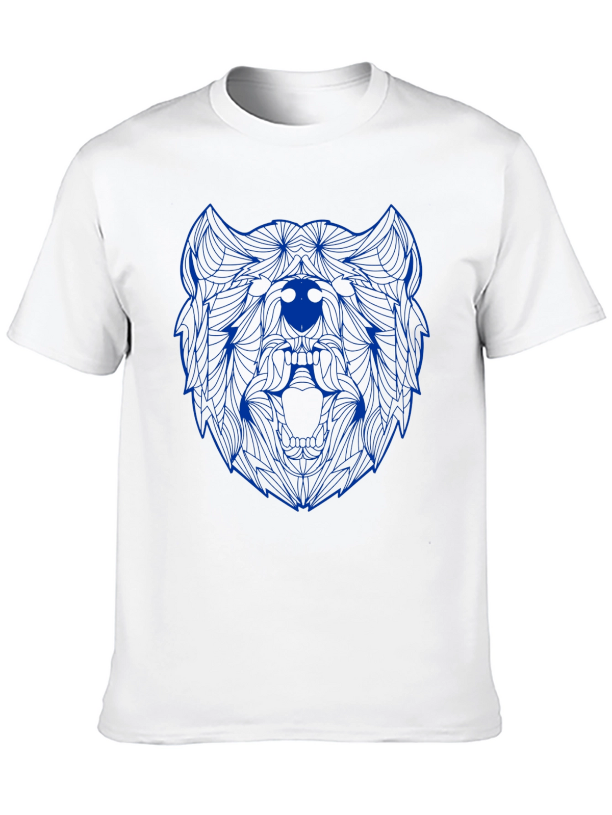 Geometric Bear Graphic Tee - Black