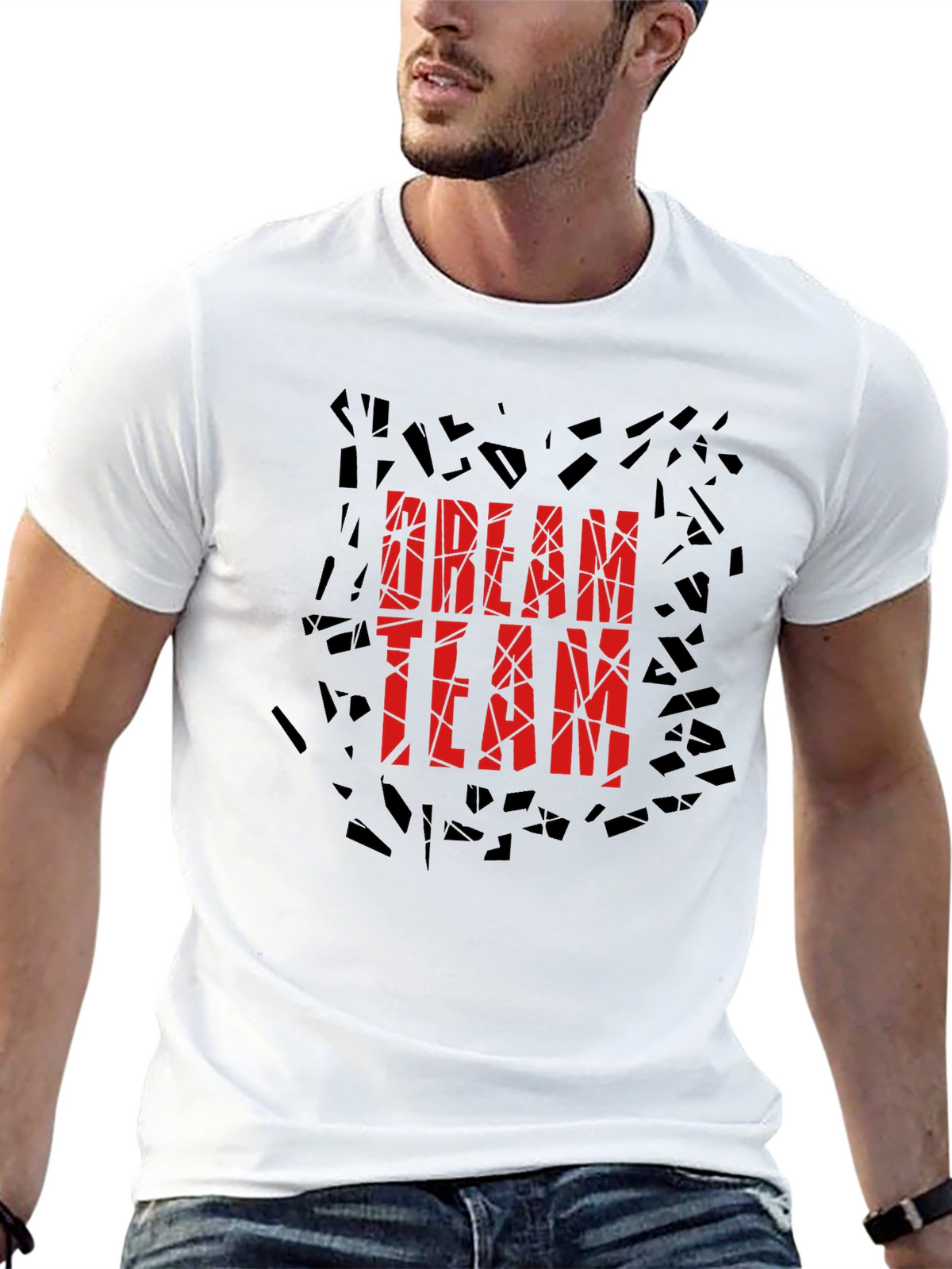 Dream Team Graphic Print Black T-Shirt
