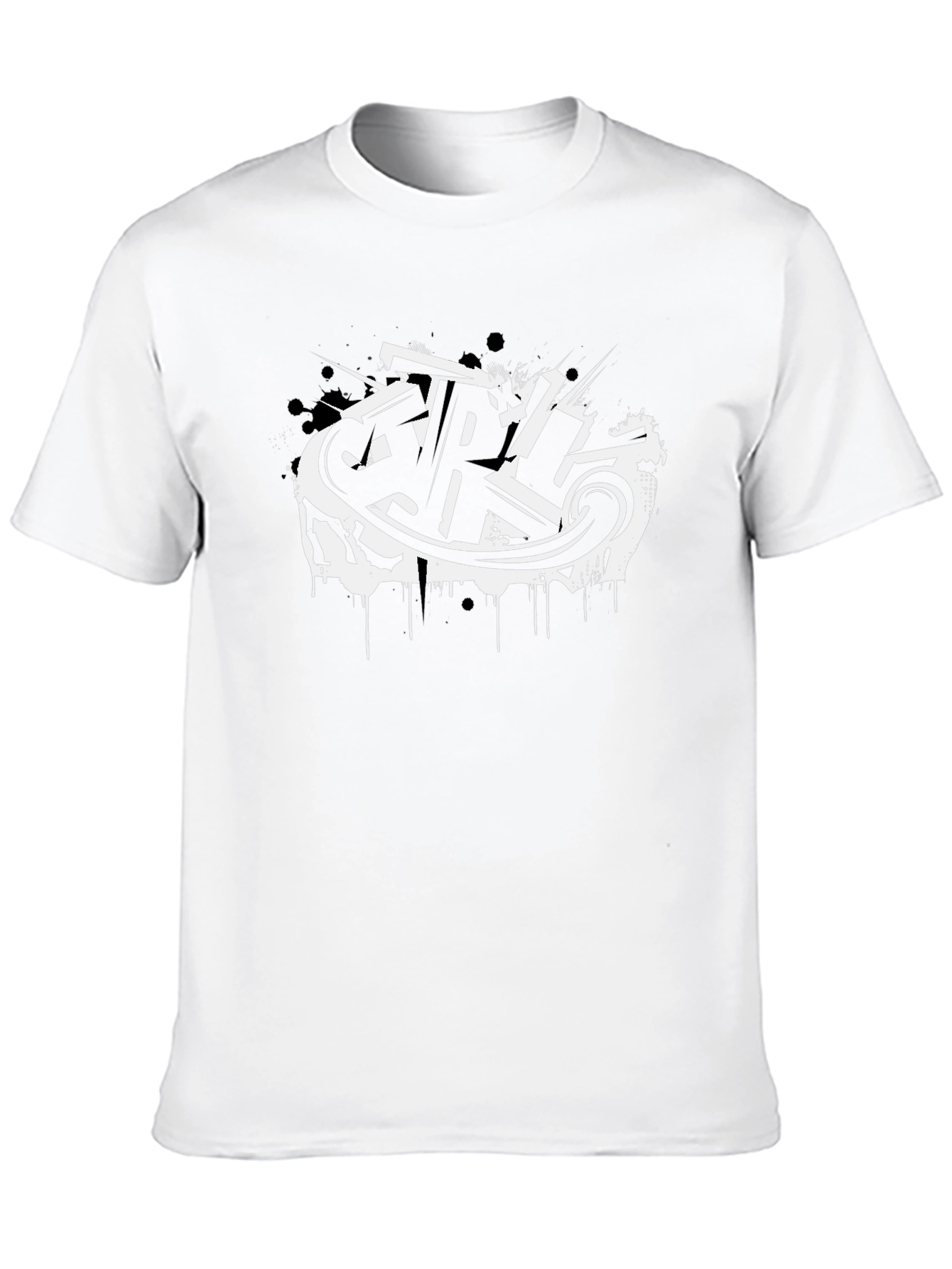 Stylish Black T-Shirt with Graffiti Design