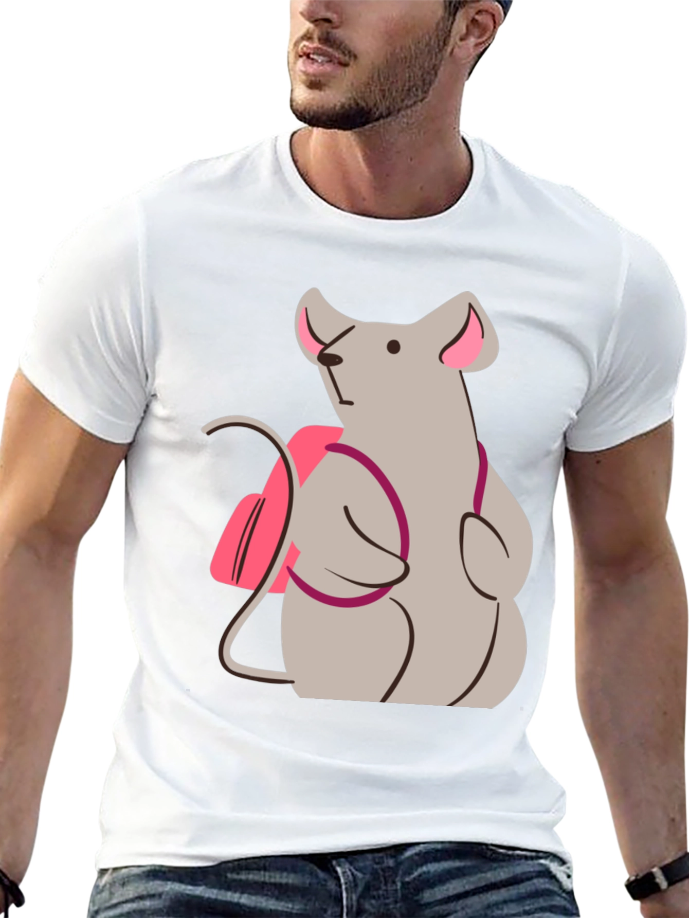 Whimsical Mouse Graphic Tee - Cute Animal T-Shirt