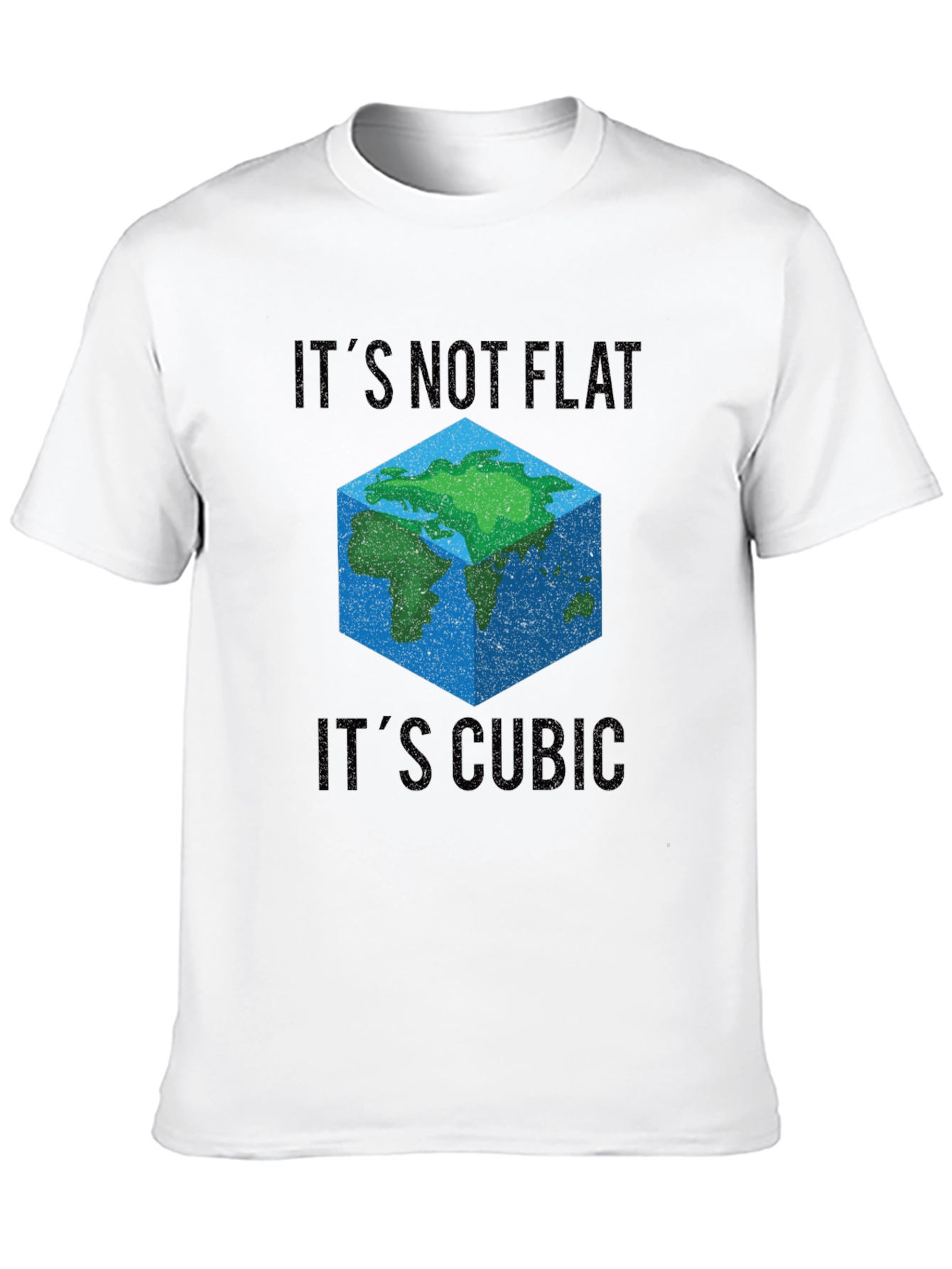 Cubic Earth T-Shirt - Flat Earth Conspiracy Parody