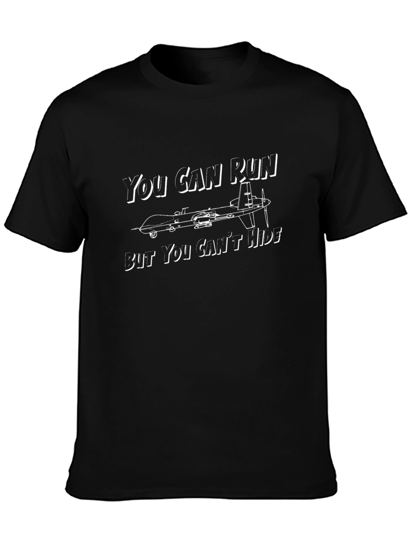 You Can Run Drone Graphic Tee - Black