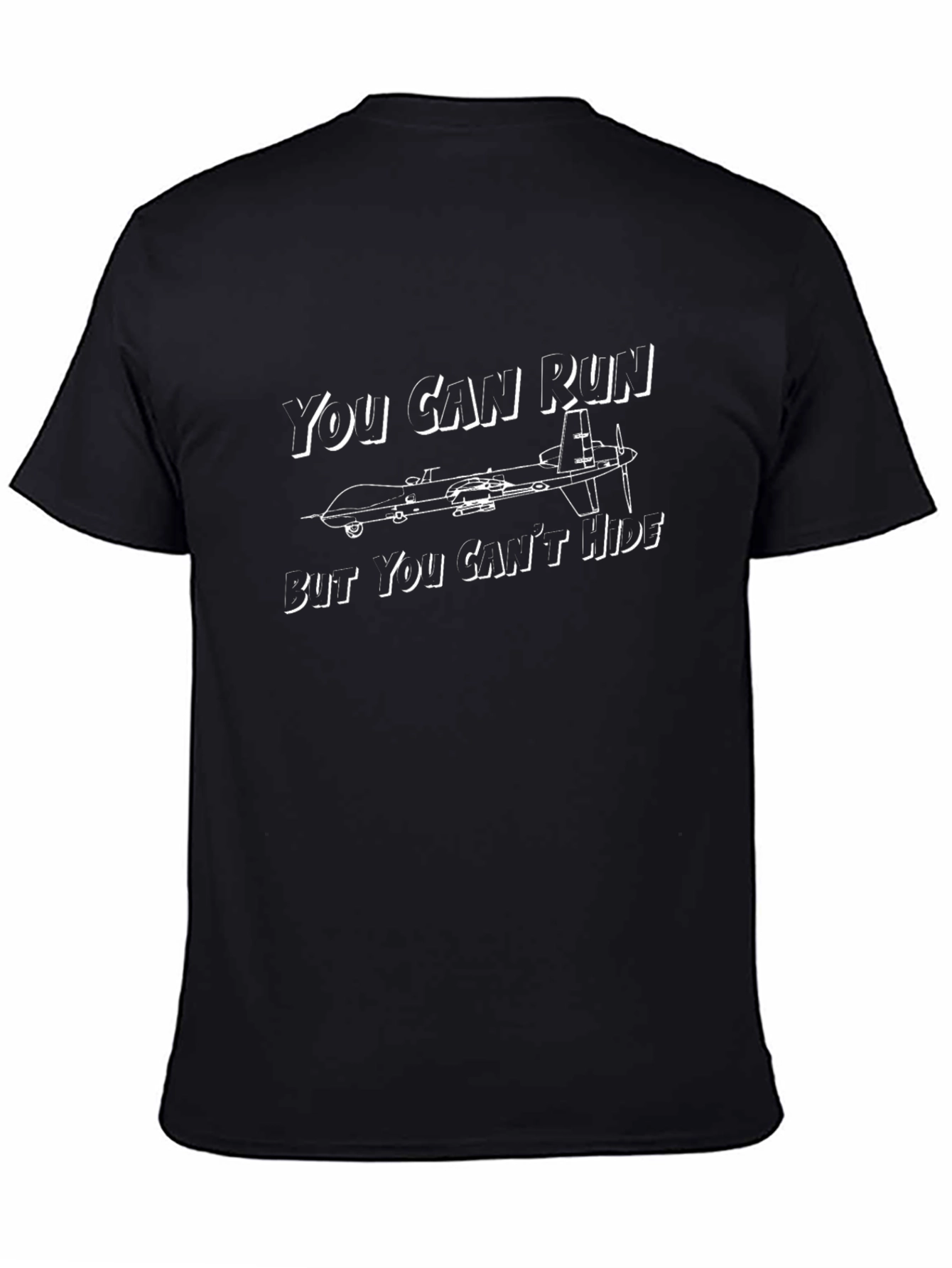 You Can Run Drone Graphic Tee - Black