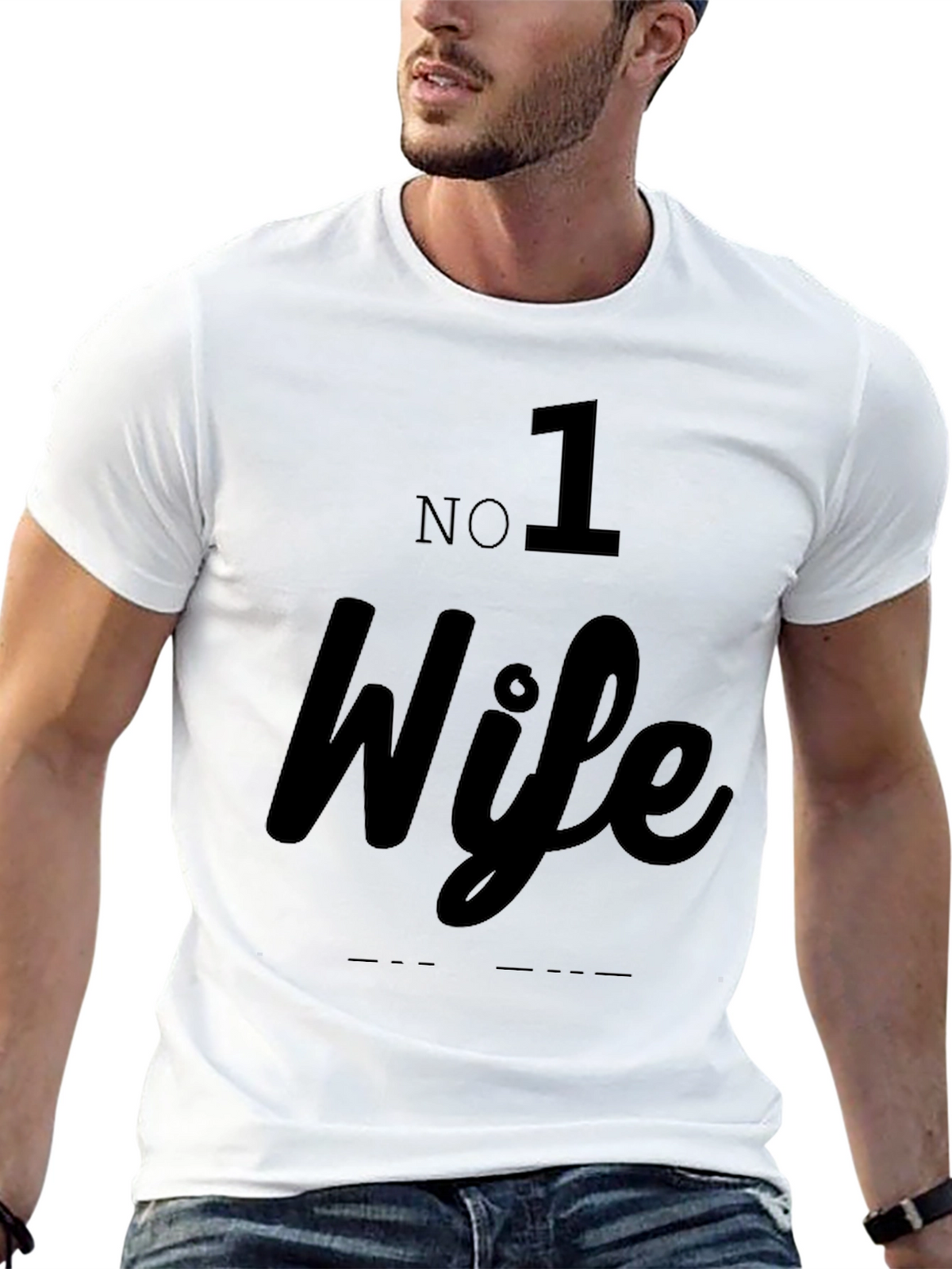 No. 1 Wife Black Graphic Tee - Husband Gift