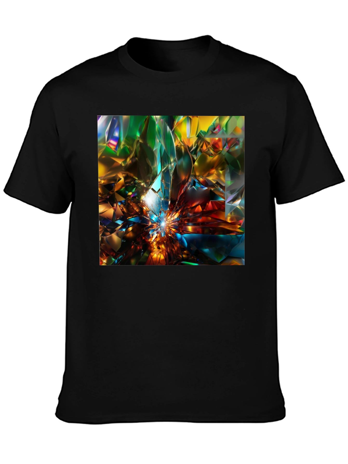 Abstract Crystal Prism Design Tee - Modern Art Shirt