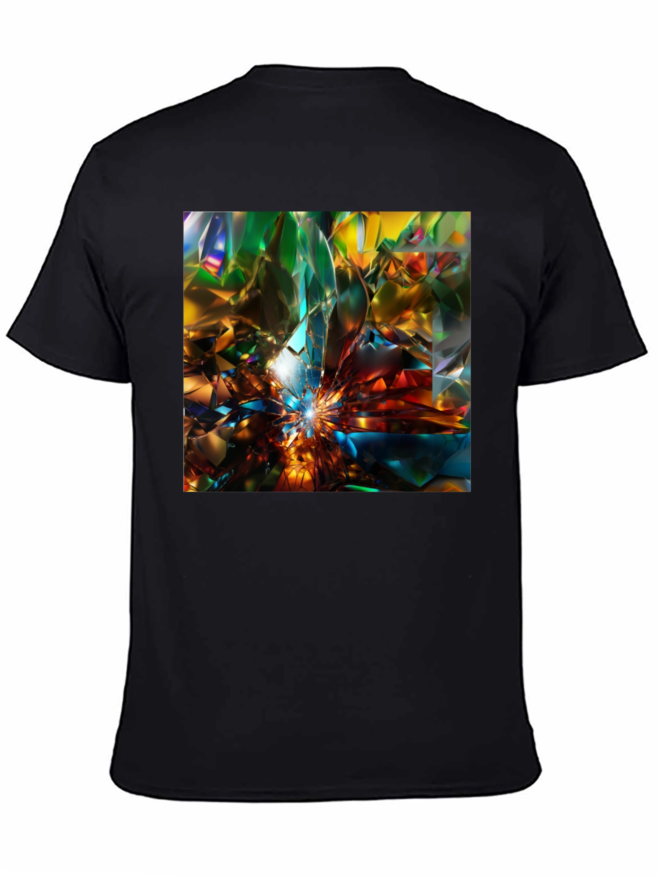 Abstract Crystal Prism Design Tee - Modern Art Shirt