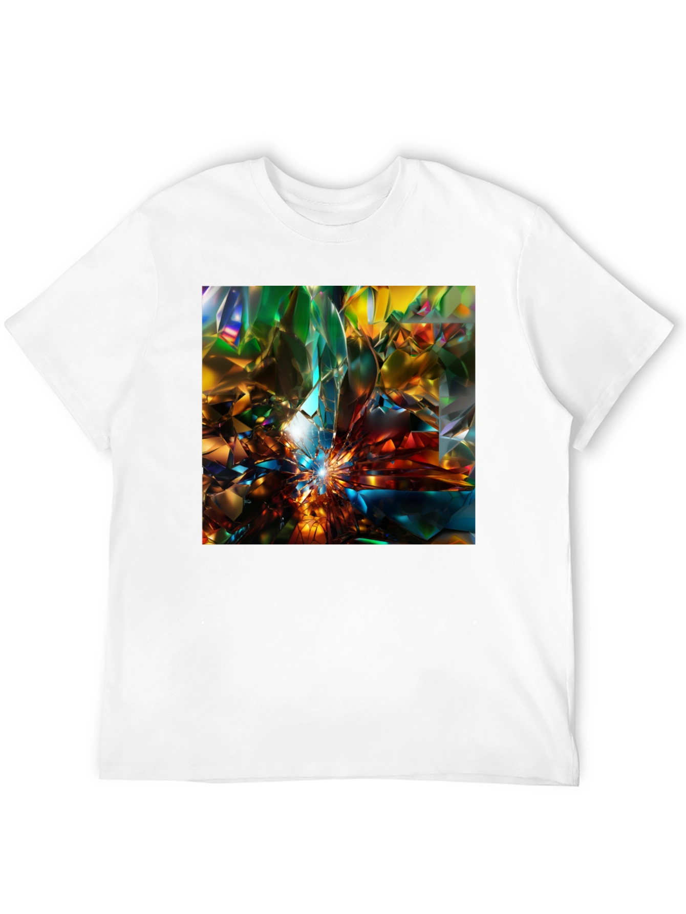 Abstract Crystal Prism Design Tee - Modern Art Shirt