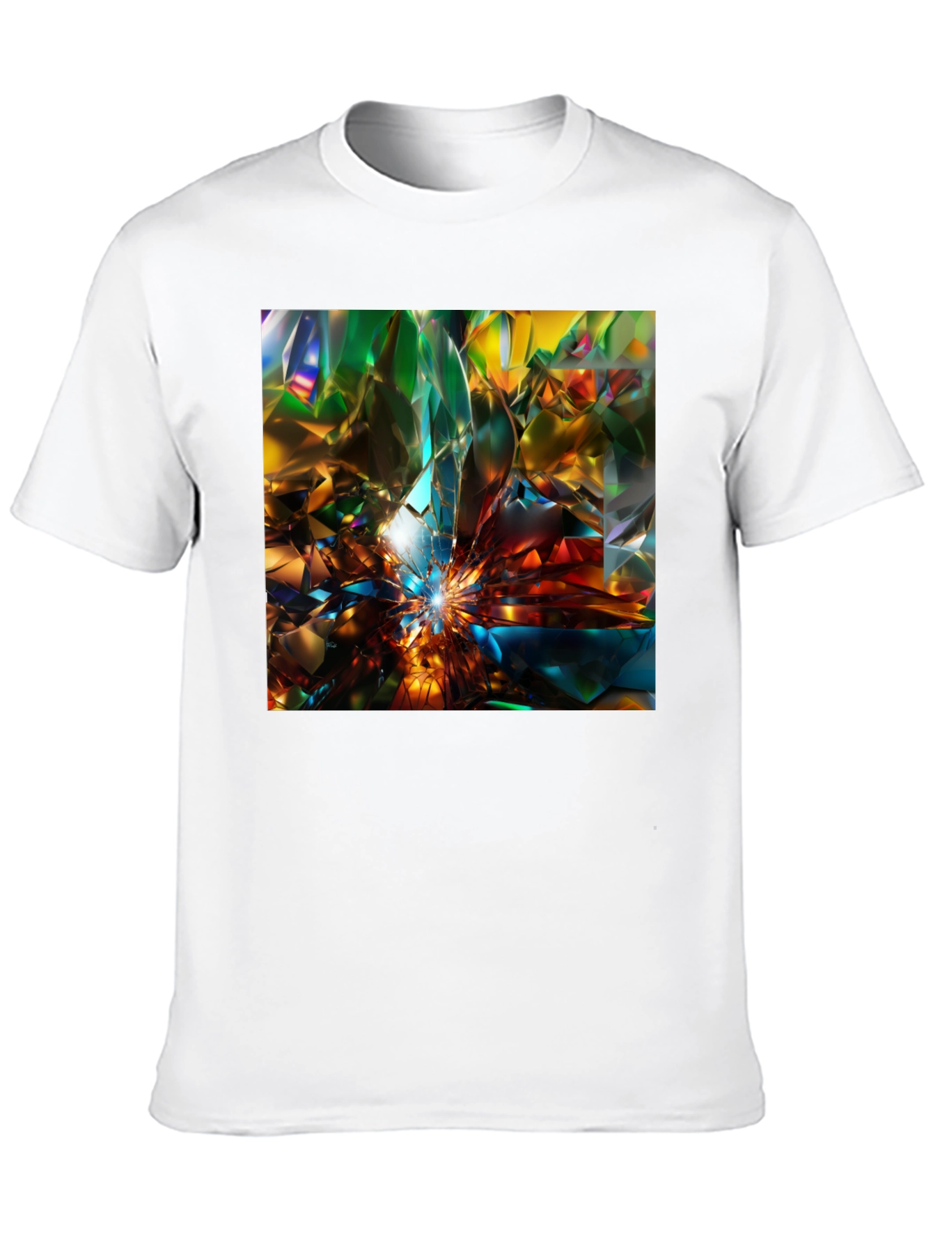 Abstract Crystal Prism Design Tee - Modern Art Shirt