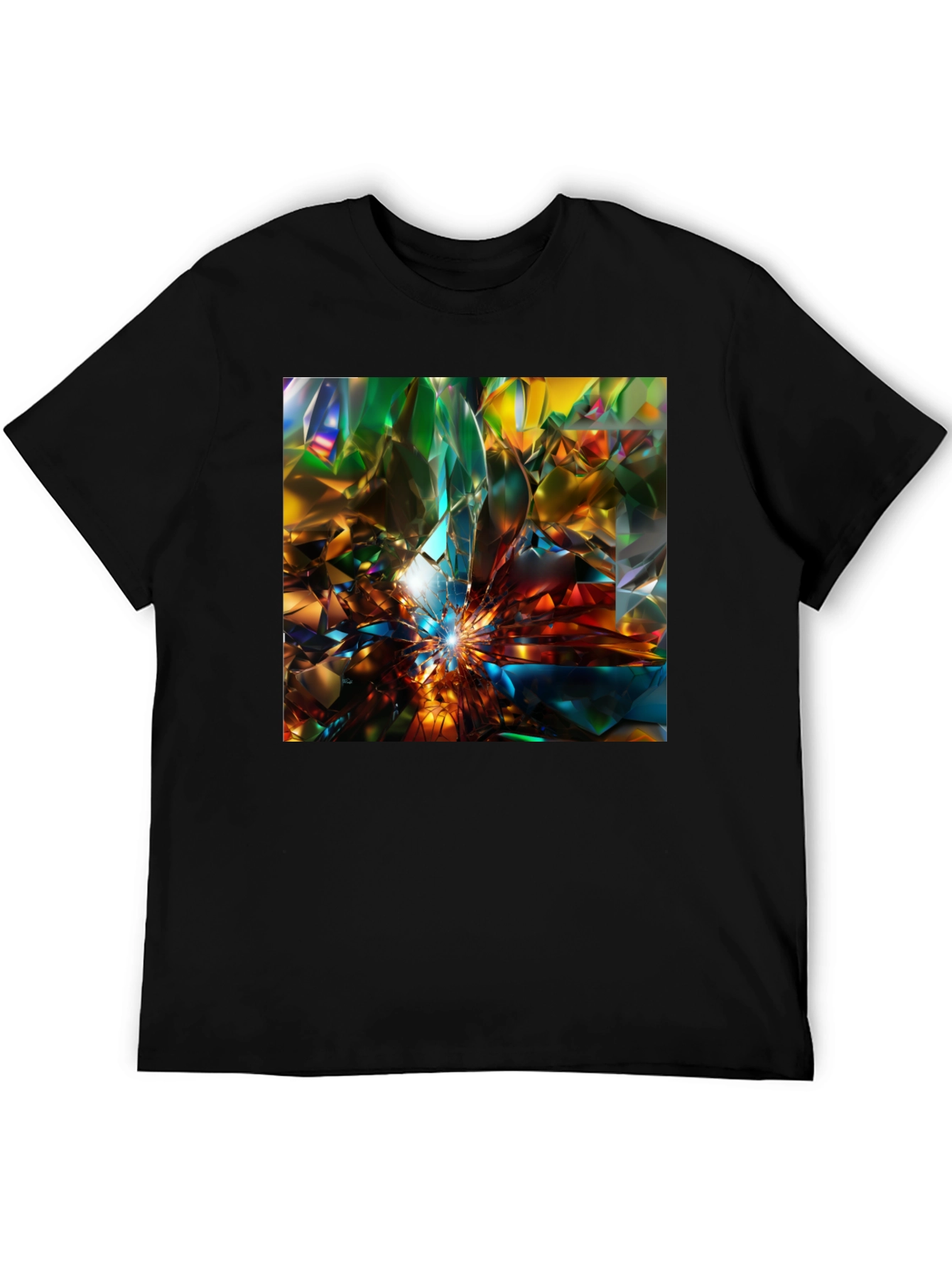 Abstract Crystal Prism Design Tee - Modern Art Shirt