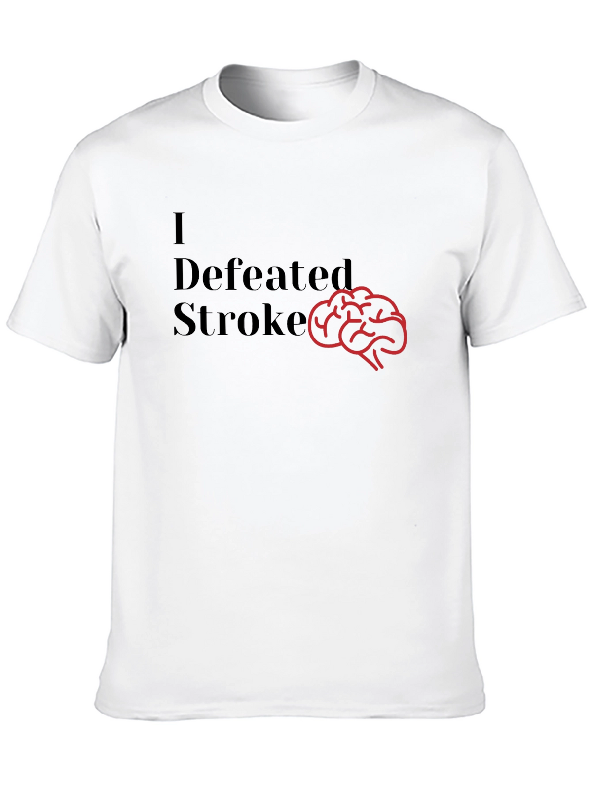 I Defeated Stroke T-Shirt Brain Graphic Tee