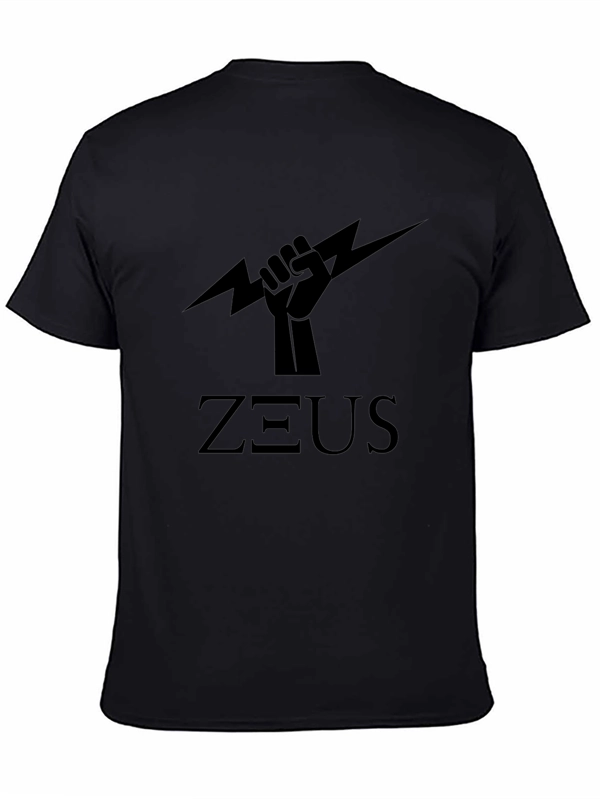 Zeus Power Black T-Shirt - Lightning Bolt Graphic