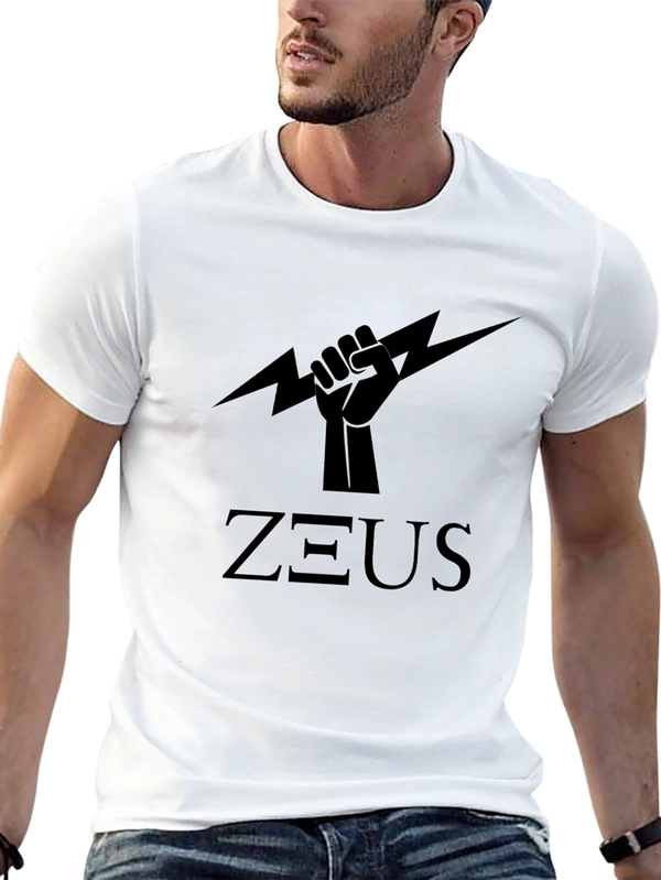 Zeus Power Black T-Shirt - Lightning Bolt Graphic
