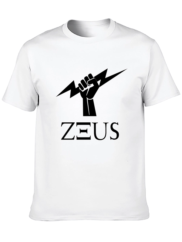 Zeus Power Black T-Shirt - Lightning Bolt Graphic