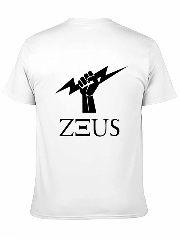 Zeus Power Black T-Shirt - Lightning Bolt Graphic
