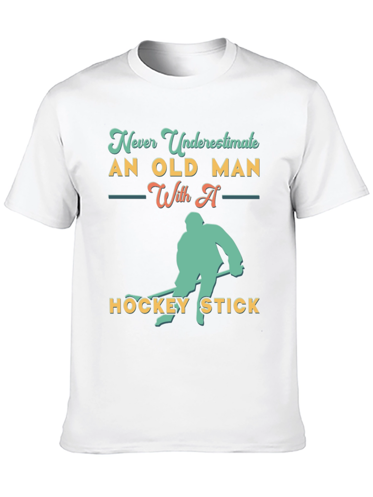 Never Underestimate Old Man Hockey T-Shirt