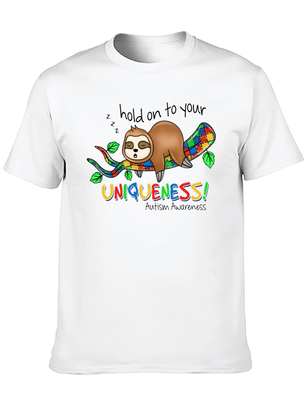 Uniqueness Autism Awareness Sloth T-Shirt