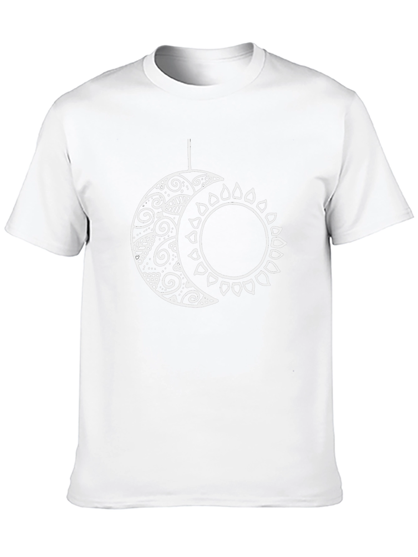 Celestial Sun and Moon Graphic T-Shirt - Black