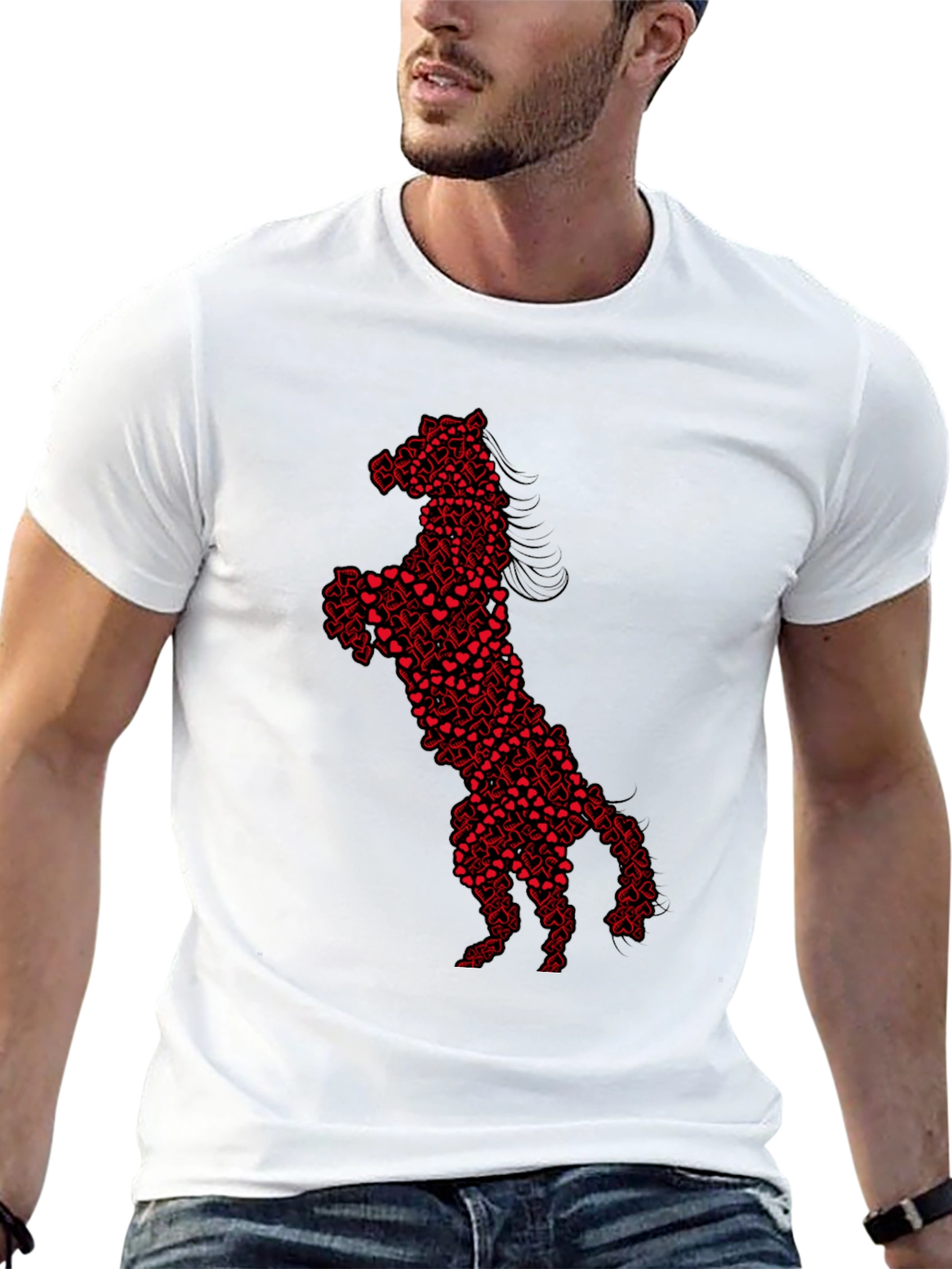 Heart Horse Graphic Tee - Black