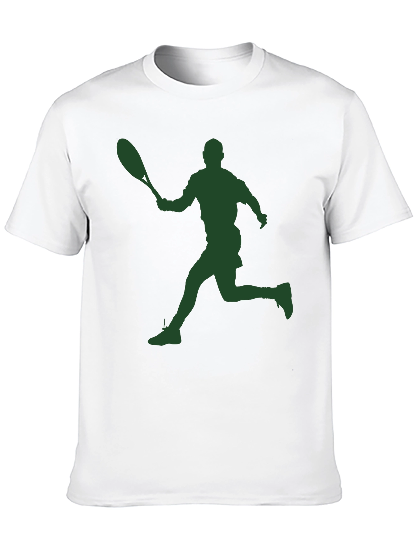 Tennis Player Silhouette Graphic Tee - Sporty Style