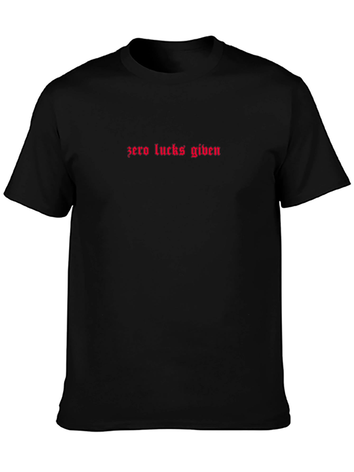 Zero Lucks Given Black Graphic Tee