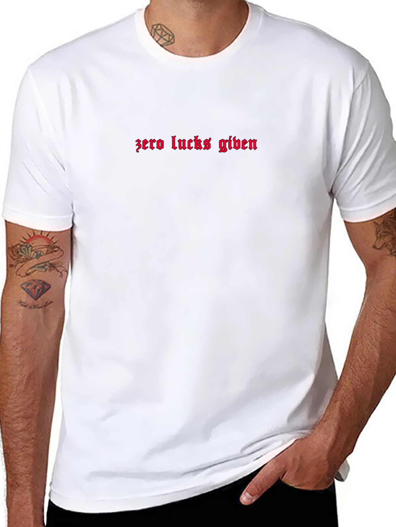 Zero Lucks Given Black Graphic Tee