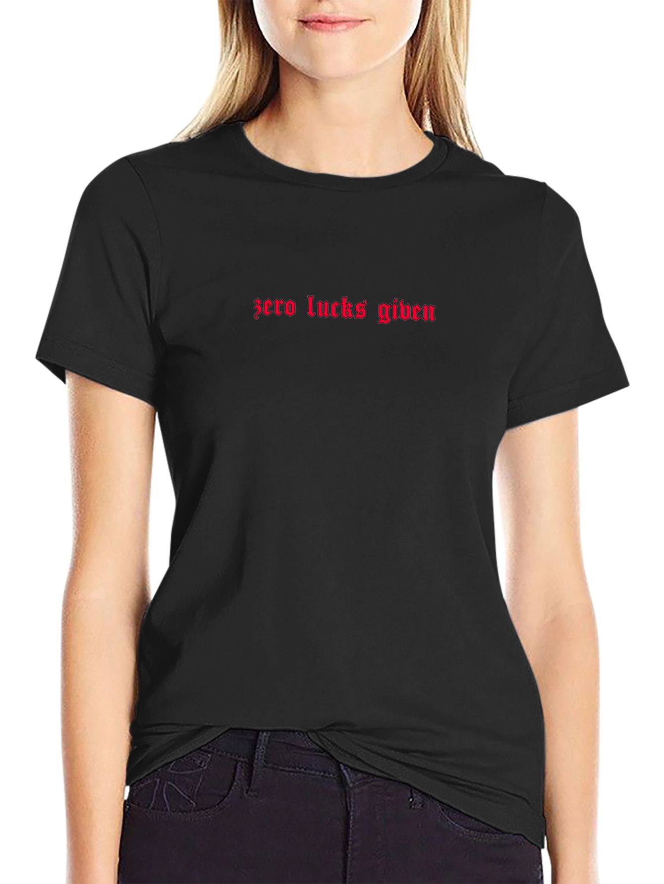 Zero Lucks Given Black Graphic Tee
